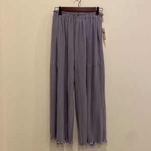 Anthropologie LACUSA Mika Gray Wide leg pleated pants w pockets NWT szS